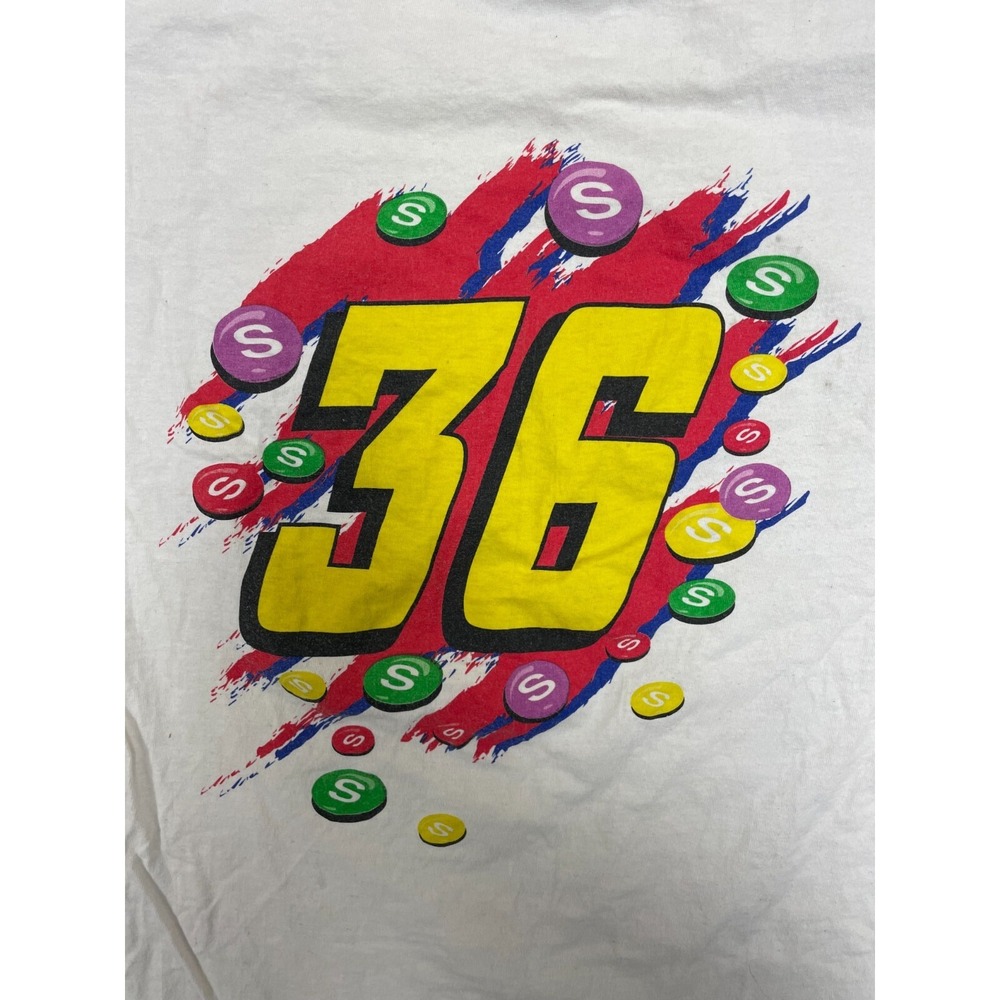 Vintage Ernie Irvan Shirt men xl White 1990s nascar Skittles racing - Picture 2 of 9